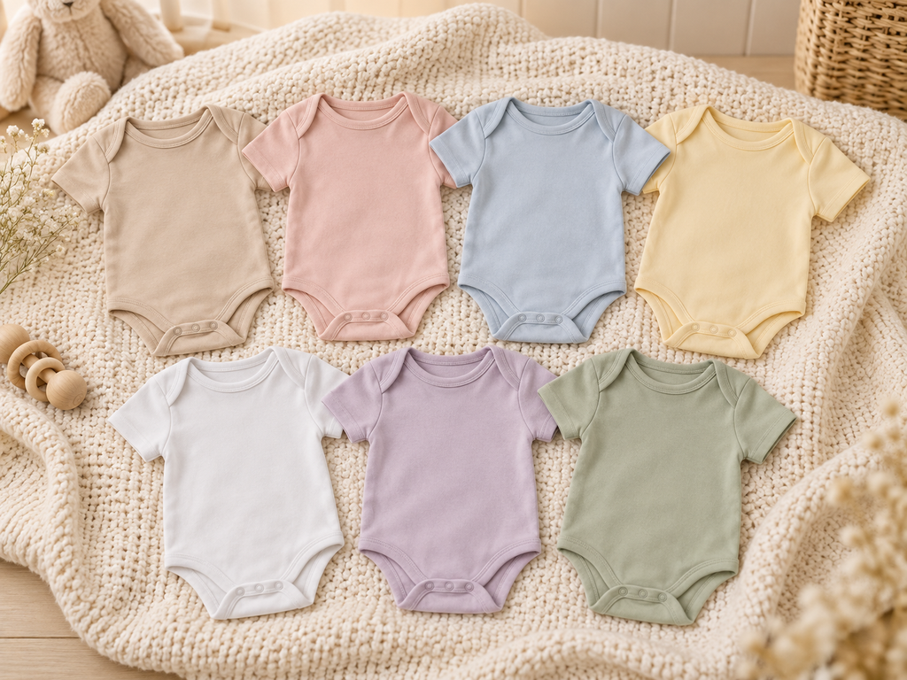 Palette de couleurs des bodies de bébé personnalisés