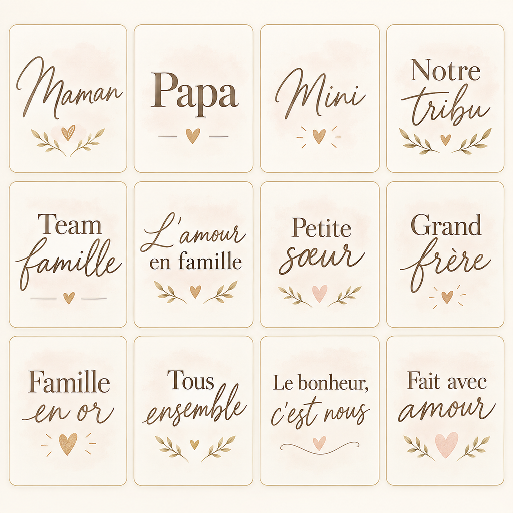 Catálogo numerado de frases para T-shirt família