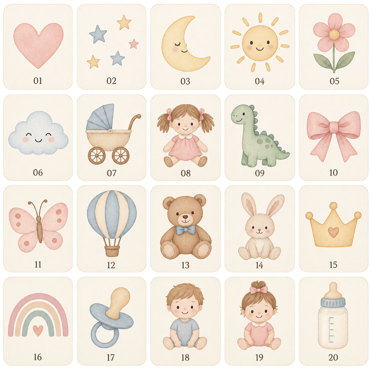 Catalogue de 20 dessins simples pour body bébé personnalisé